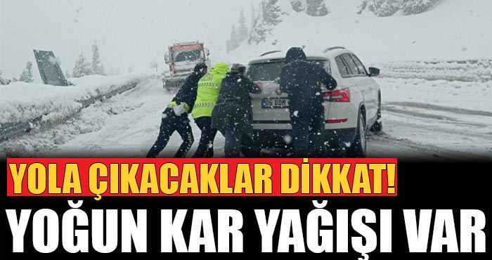 Yola çıkacak olanlar dikkat: Antalya-Konya kara yolunda yoğun kar yağışı başladı